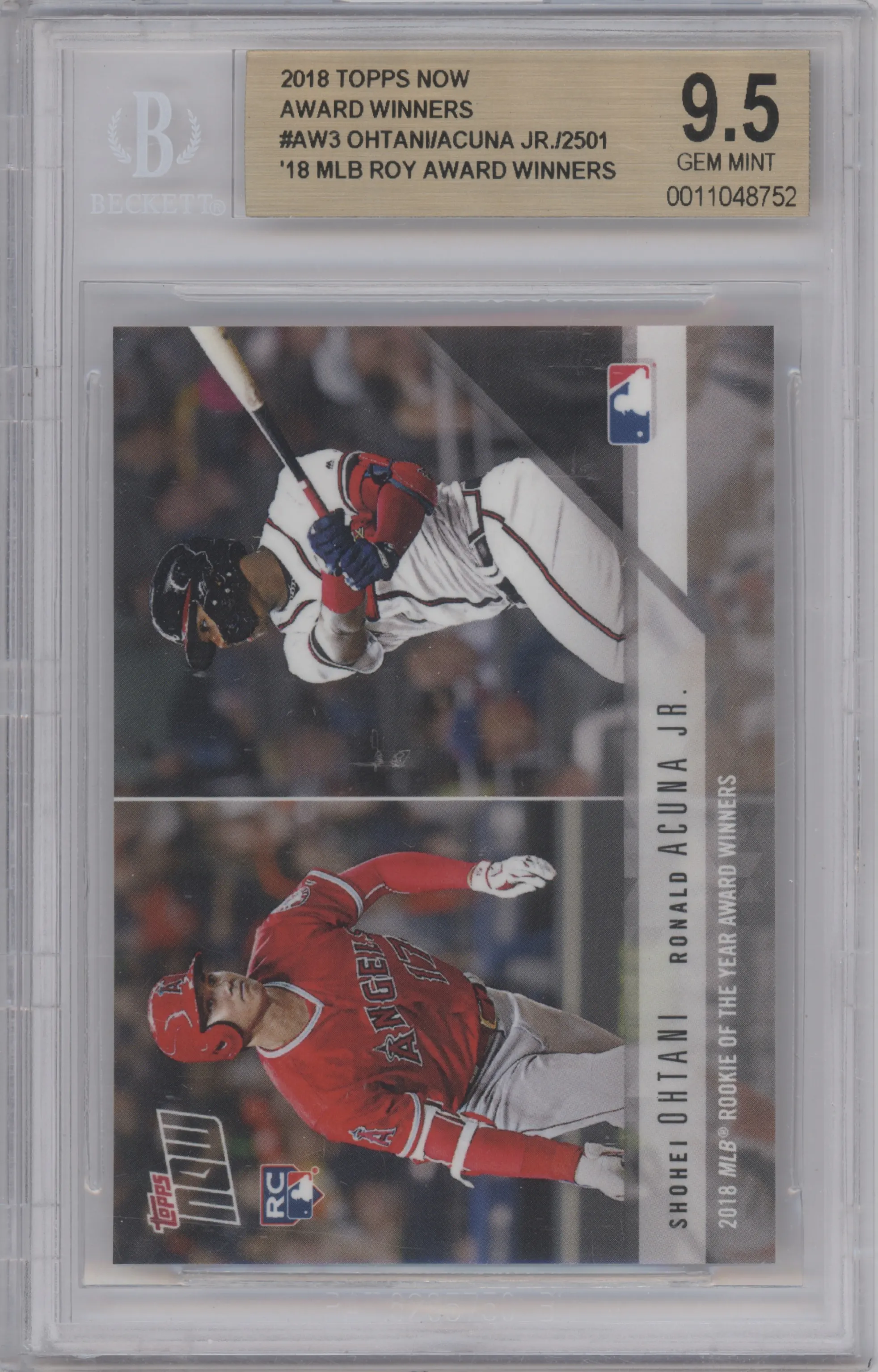 2018 Topps Now Award Winners Shohei Ohtani/Ronald Acuna Jr. BGS 9.5