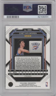 Chet Holmgren from the 2022-23 Panini Prizm  set featuring a White Sparkle parallel graded by PSA and given an overall grade of 10.