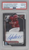 Alfredo Alcantara from the 2024 Bowman Chrome set graded by PSA and given an overall grade of 10.