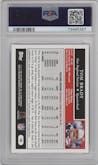 Tom Brady from the 2005 Topps set featuring a Black parallel graded by PSA and given an overall grade of 9.
