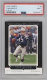 Tom Brady from the 2005 Topps set featuring a Black parallel graded by PSA and given an overall grade of 9.