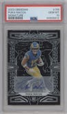 Puka Nacua from the 2023 Panini Obsidian set graded by PSA and given an overall grade of 10.