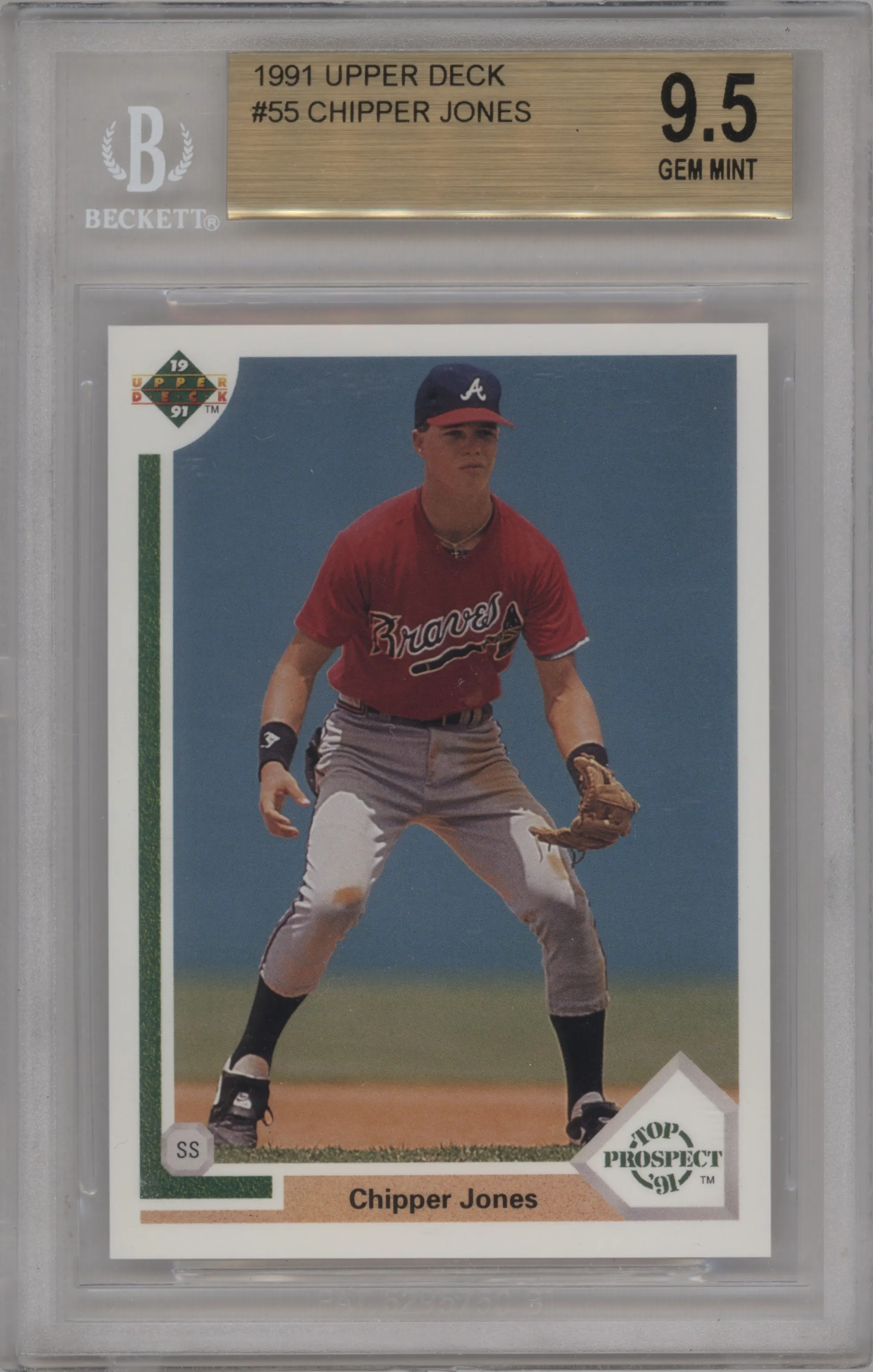 1991 Upper Deck Chipper Jones #55 BGS 9.5