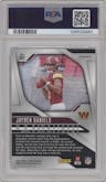 Jayden Daniels from the 2024 Panini Prizm set featuring a Pink Prizm parallel graded by PSA and given an overall grade of 9.