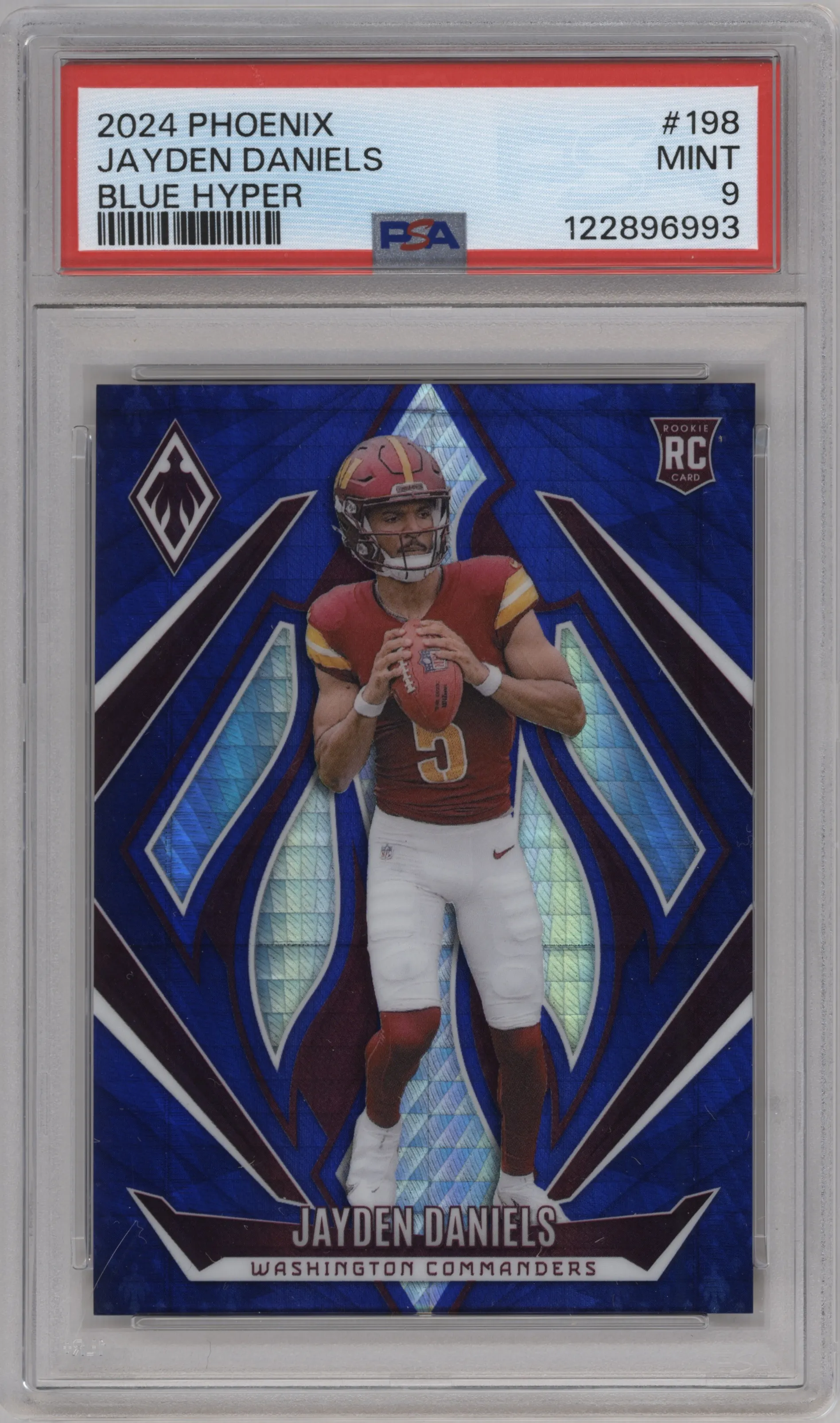 2024 Panini Phoenix Jayden Daniels Blue Hyper PSA 9