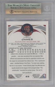 LeBron James from the 2004-05 Topps Chrome set graded by Beckett and given an overall grade of 9.5.