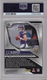 J.J. McCarthy from the 2024 Panini Prizm set featuring a Silver Prizm parallel graded by PSA and given an overall grade of 9.