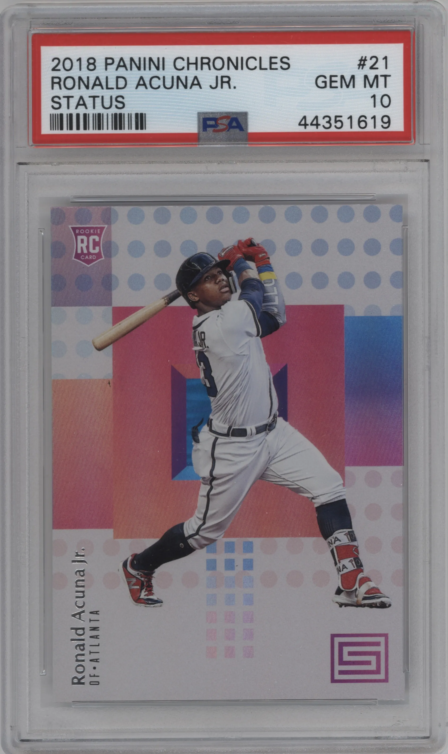 2018 Panini Chronicles Status Ronald Acuna Jr. PSA 10