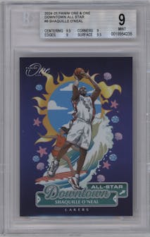 Shaquille O'Neal from the 2024-25 Panini One and One set graded by Beckett and given an overall grade of 9.