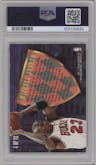 Michael Jordan from the 1995-96 Fleer Ultra set featuring a Hot Packs parallel graded by PSA and given an overall grade of 8.