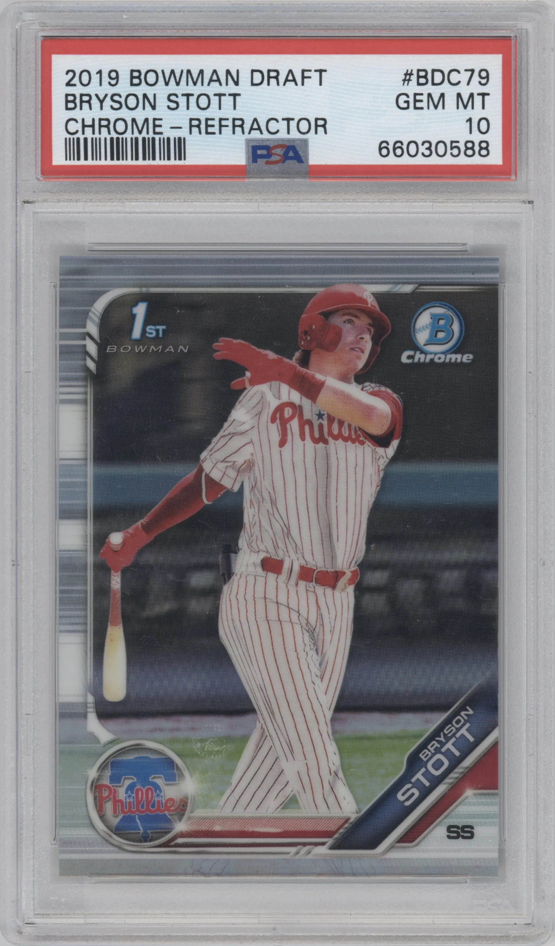 2019 Bowman Draft Chrome Bryson Stott Refractor #BDC-79 PSA 10