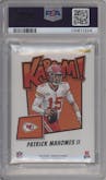 Patrick Mahomes II from the 2024 Panini Absolute set graded by PSA and given an overall grade of 9.