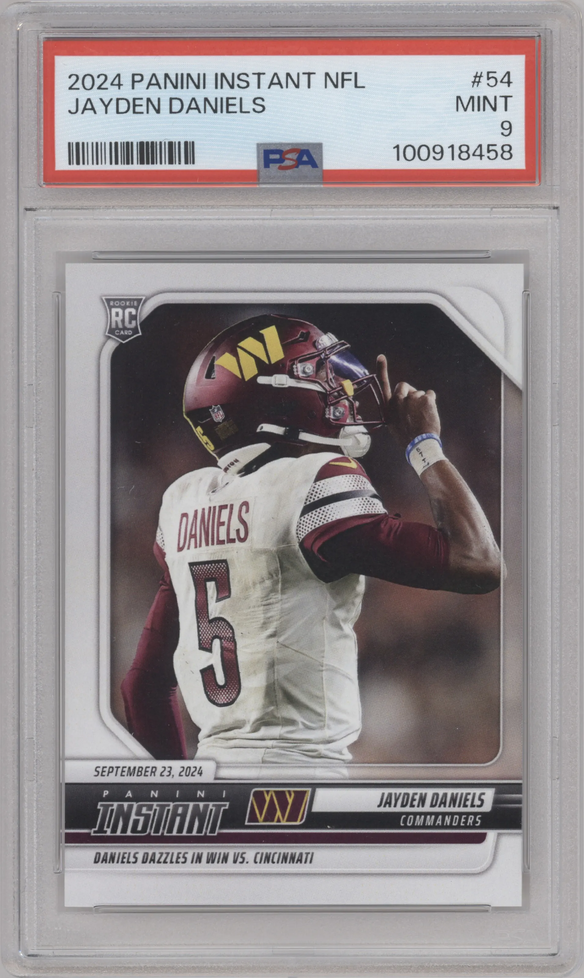 2024 Panini Instant NFL Jayden Daniels PSA 9