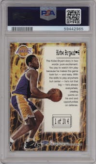 Kobe Bryant from the 1998-99 Fleer Tradition set graded by PSA and given an overall grade of 9.