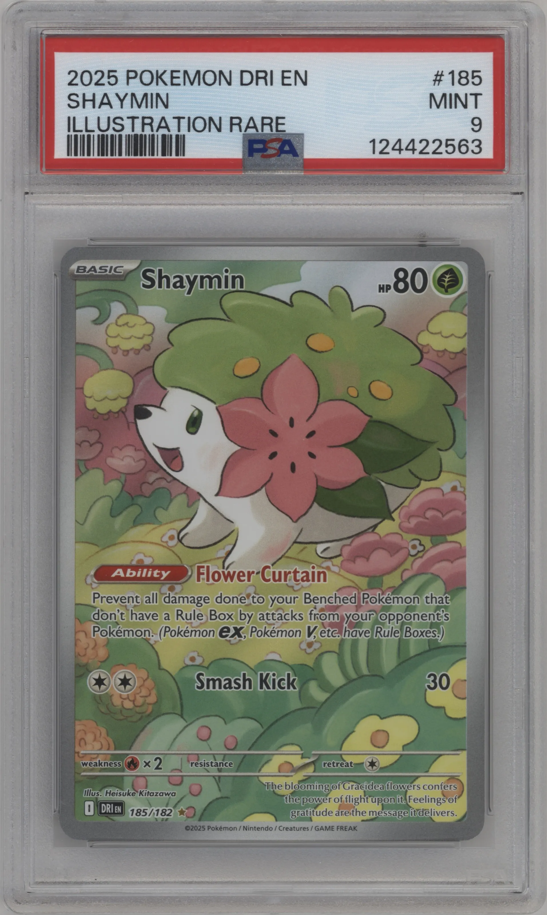 2025 Pokemon SV Destined Rivals Shaymin #185 PSA 9