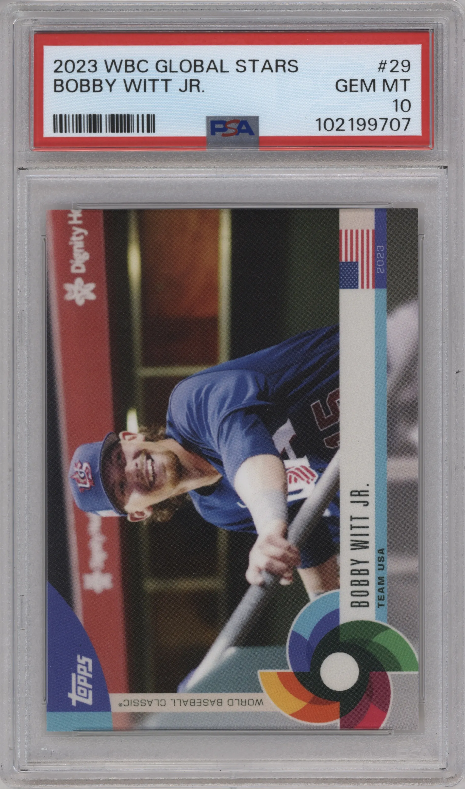 2023 Topps World Baseball Classic Global Stars Bobby Witt Jr. #29 PSA 10