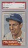 Phil Rizzuto from the 1953 Topps set graded by PSA and given an overall grade of 7.