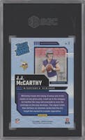 J.J. McCarthy from the 2024 Donruss set graded by SGC and given an overall grade of 9.5.