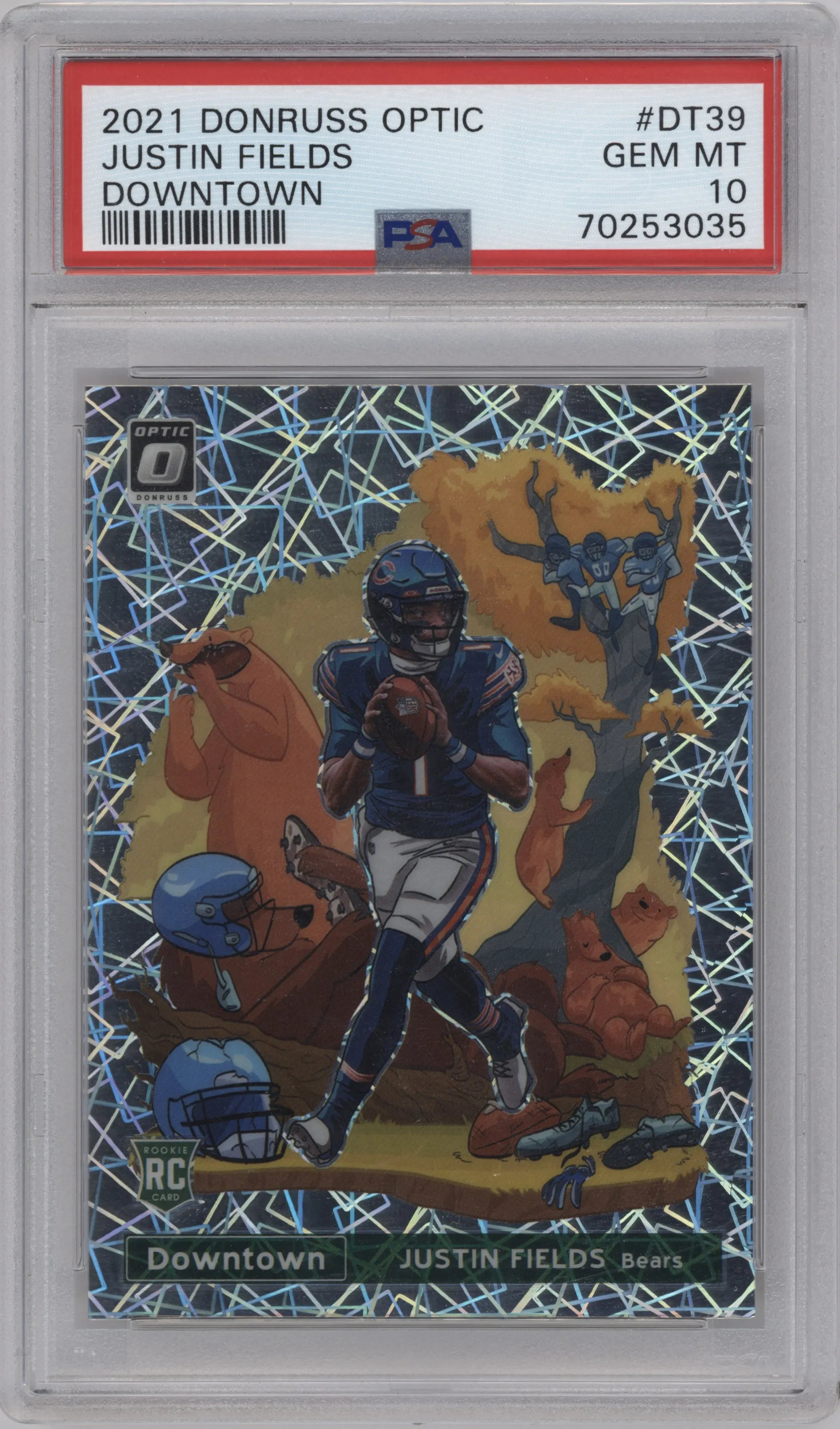 2021 Panini Donruss Optic Downtown Justin Fields PSA 10