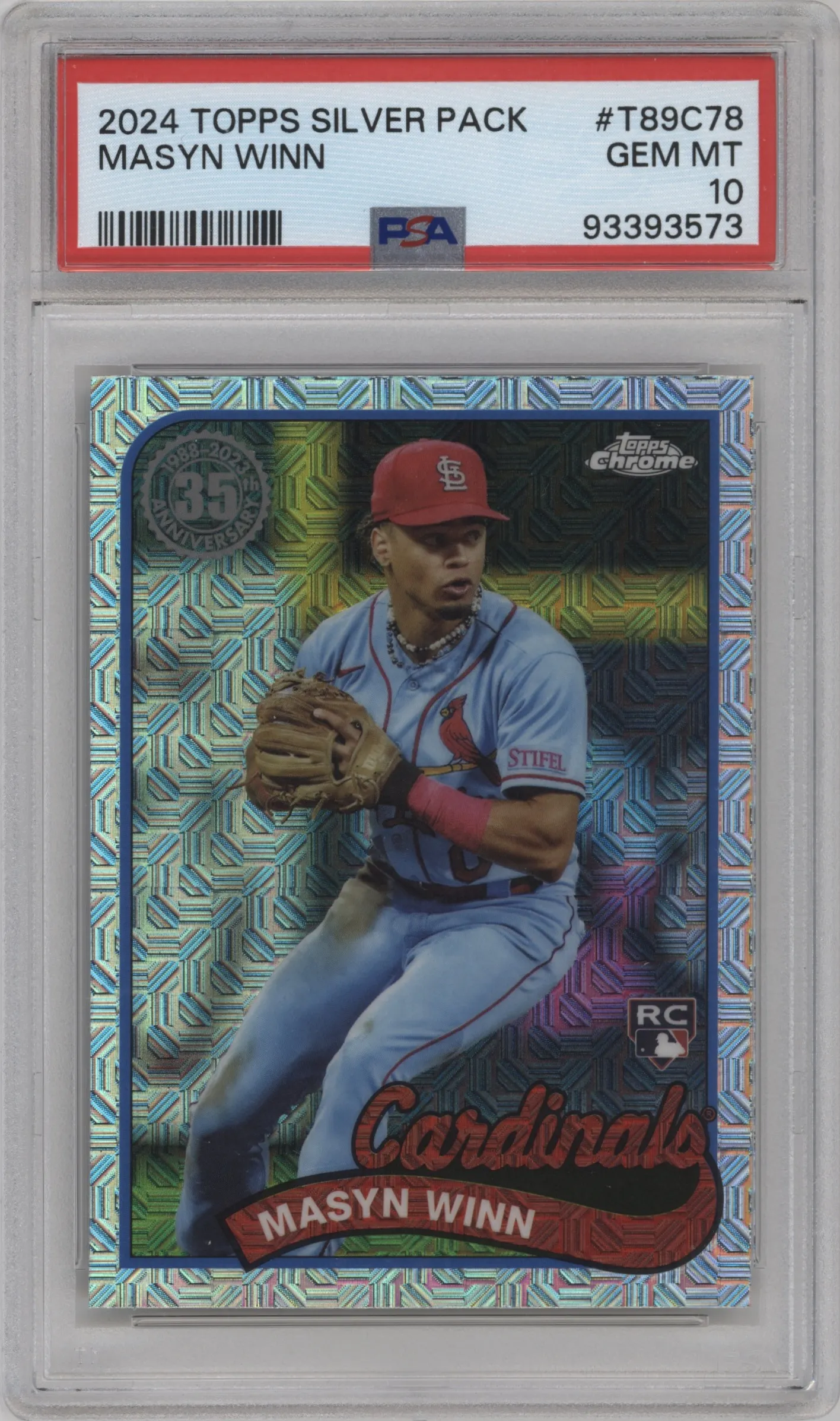2024 Topps Series 1 Silver Pack 1989 Chrome Masyn Winn PSA 10