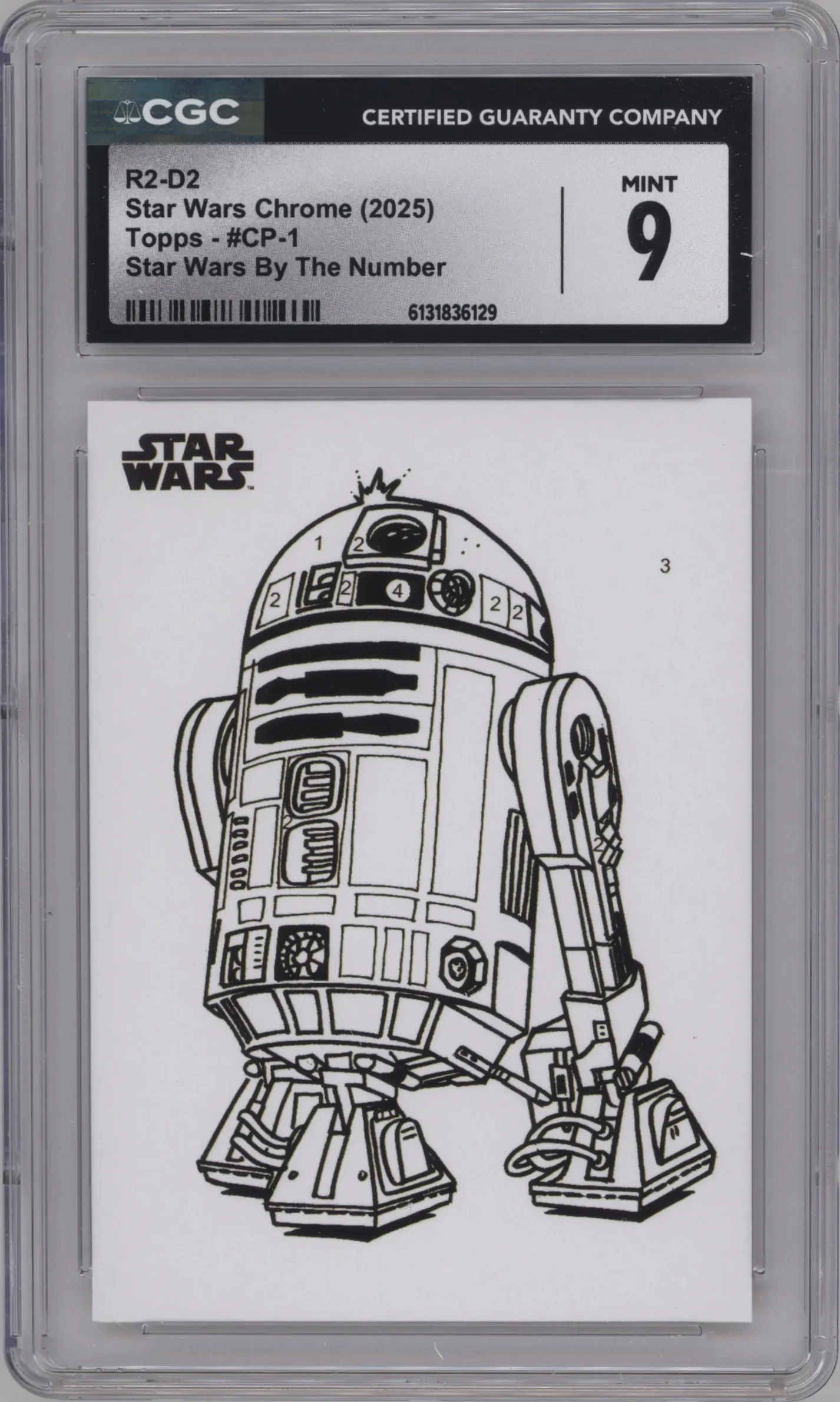 2025 Topps Chrome Star Wars By the Nmbr. R2-D2 CGC 9
