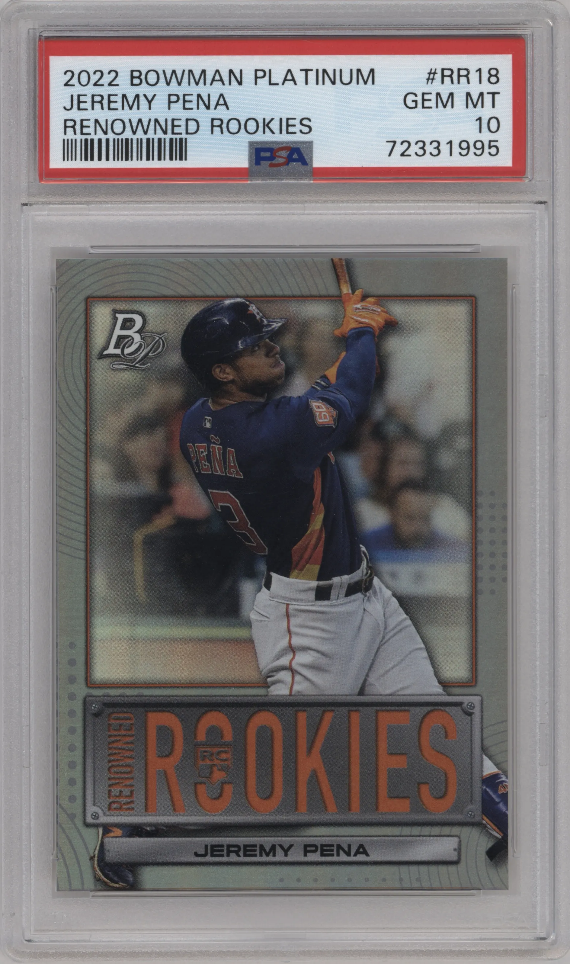2022 Bowman Platinum Renowned Rke. Jeremy Pena #RR-18 PSA 10