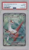 Latias ex from the 2024 Pokemon SV set graded by PSA and given an overall grade of 10.