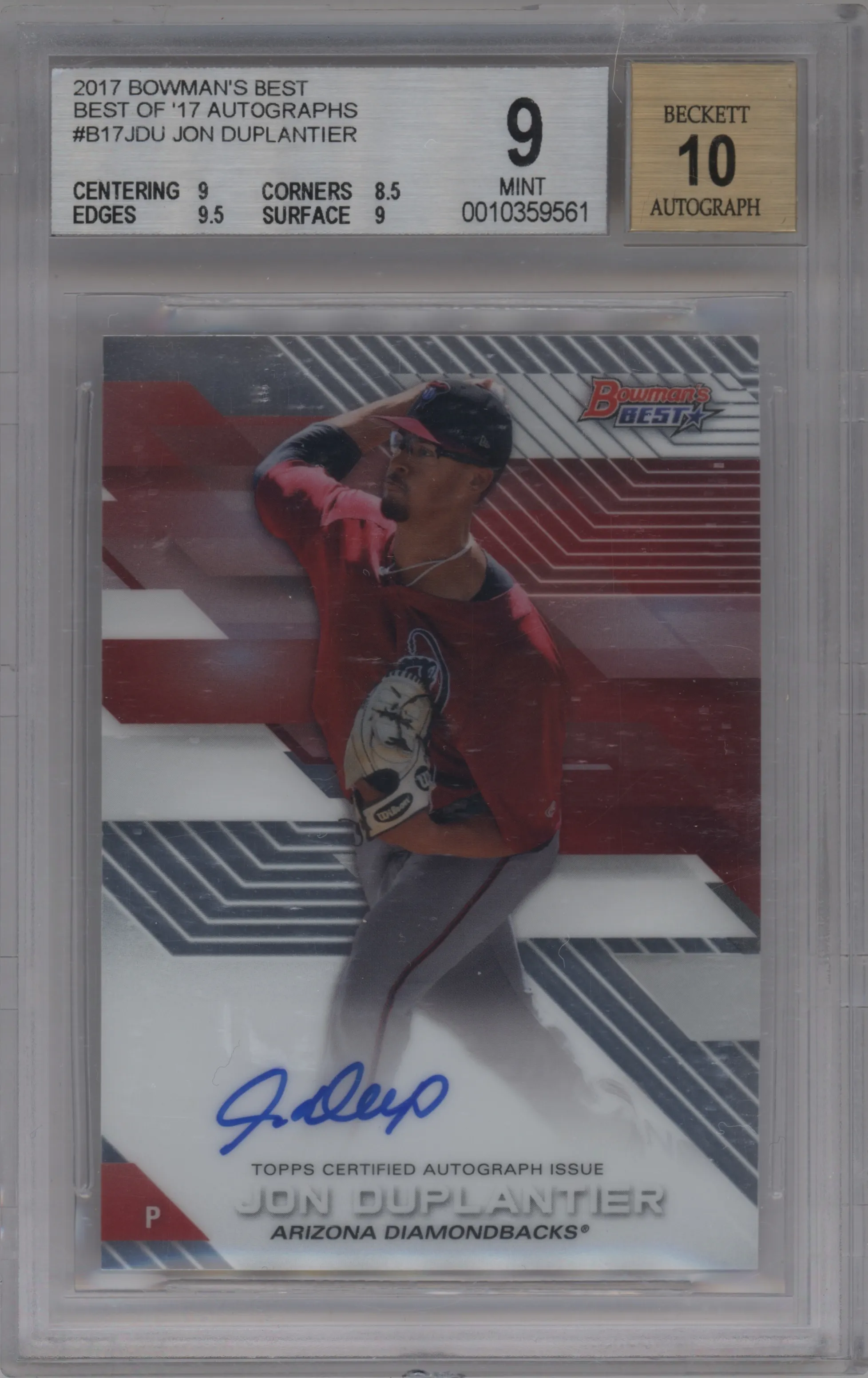 2017 Bowman’s Best Best of 2017 Auto Jon Duplantier BGS 9