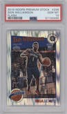 Zion Williamson from the 2019-20 Panini Hoops Premium Stock set featuring a Flash parallel graded by PSA and given an overall grade of 10.