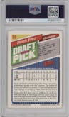 Derek Jeter from the 1993 Topps set featuring a Gold parallel graded by PSA and given an overall grade of 8.
