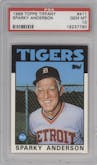 Sparky Anderson from the 1986 Topps set featuring a Tiffany parallel graded by PSA and given an overall grade of 10.