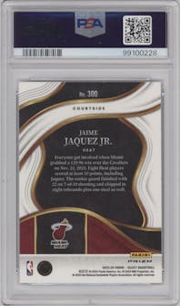 Jaime Jaquez Jr. from the 2023-24 Panini Select  set featuring a Elephant parallel graded by PSA and given an overall grade of 9.
