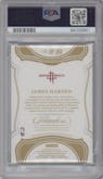 James Harden from the 2018-19 Panini Flawless set graded by PSA and given an overall grade of 10.
