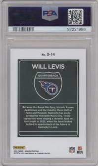 Will Levis from the 2023 Panini Donruss set graded by PSA and given an overall grade of 10.