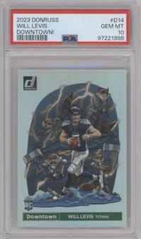 Will Levis from the 2023 Panini Donruss set graded by PSA and given an overall grade of 10.