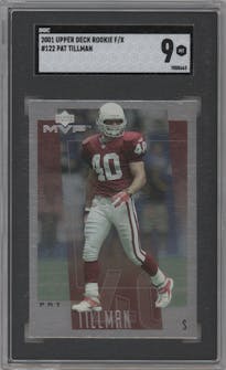 Pat Tillman from the 2001 Upper Deck Rookie FX set graded by SGC and given an overall grade of 9.