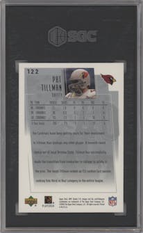 Pat Tillman from the 2001 Upper Deck Rookie FX set graded by SGC and given an overall grade of 9.