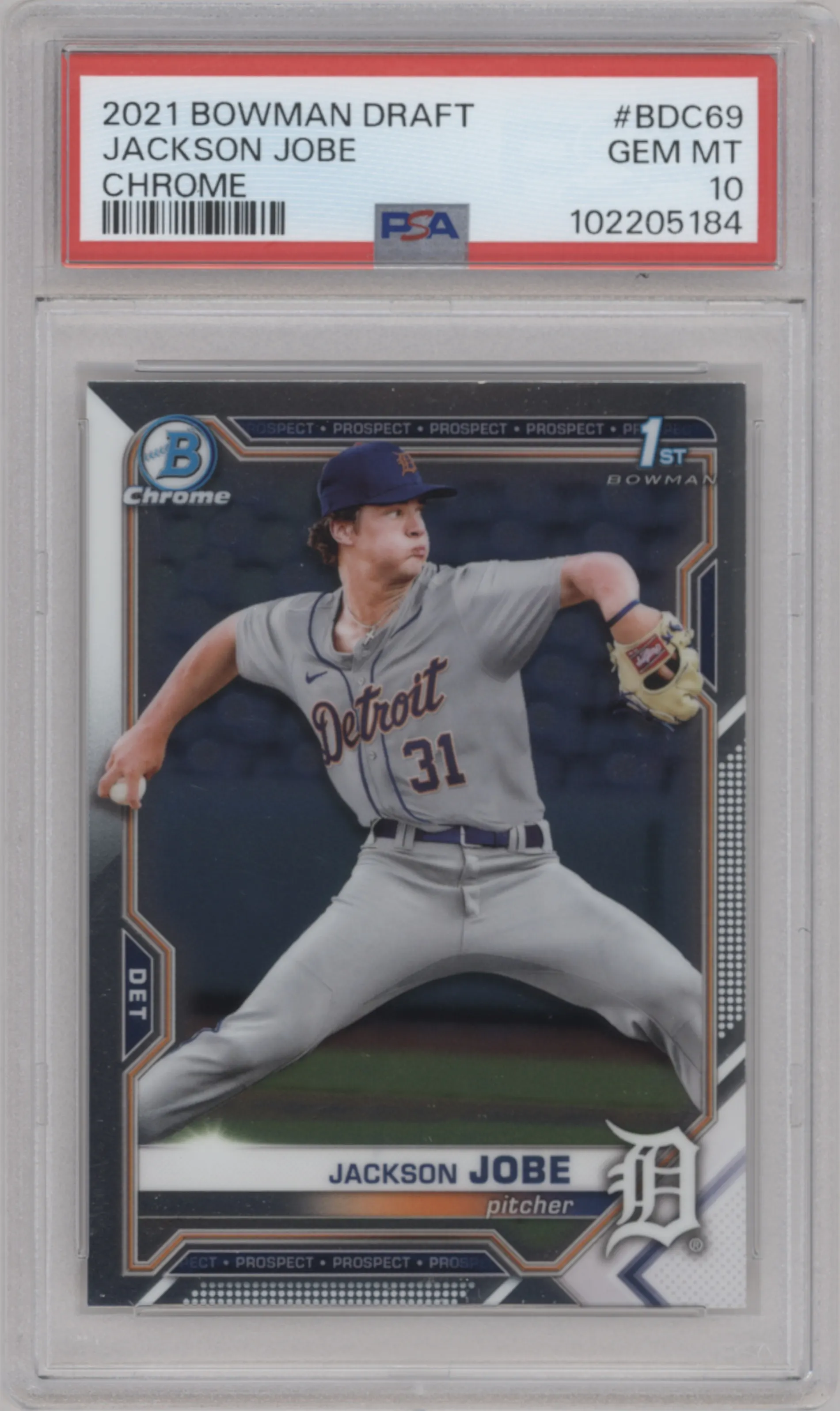 2021 Bowman Draft Chrome Jackson Jobe PSA 10