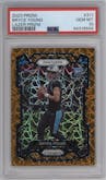 Bryce Young from the 2023 Panini Prizm set featuring a Lazer parallel graded by PSA and given an overall grade of 10.