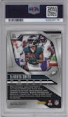 DeVonta Smith from the 2024 Panini Prizm set featuring a Purple Ice parallel graded by PSA and given an overall grade of 9.
