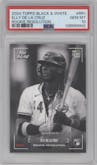 Elly De La Cruz from the 2024 Topps Black & White set graded by PSA and given an overall grade of 10.