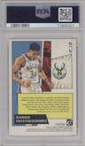 Giannis Antetokounmpo from the 2020-21 Panini Donruss set graded by PSA and given an overall grade of 9.