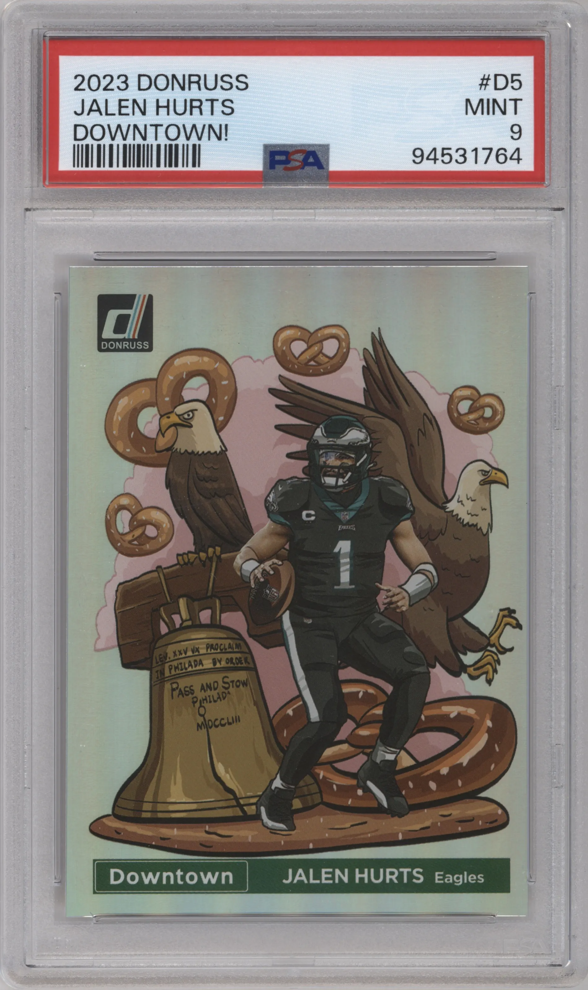 2023 Panini Donruss Downtown Jalen Hurts PSA 9