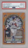 Brett Baty from the 2023 Bowman  set featuring a Orange Refractor parallel graded by PSA and given an overall grade of 10.