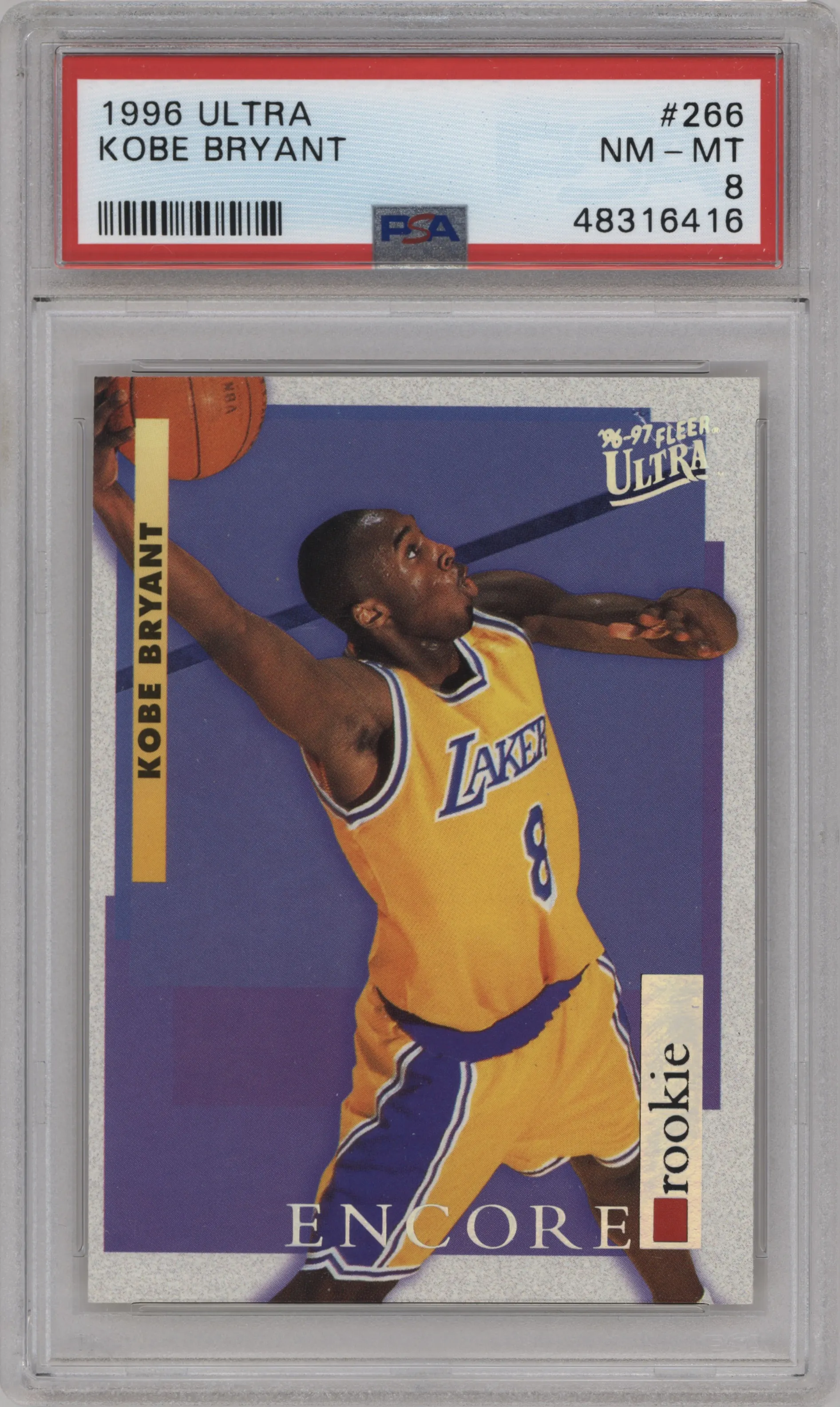 1996 Fleer Ultra Kobe Bryant #266 PSA 8