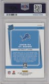 Amon-Ra St. Brown from the 2021 Panini Donruss Optic set featuring a Purple Shock parallel graded by PSA and given an overall grade of 10.