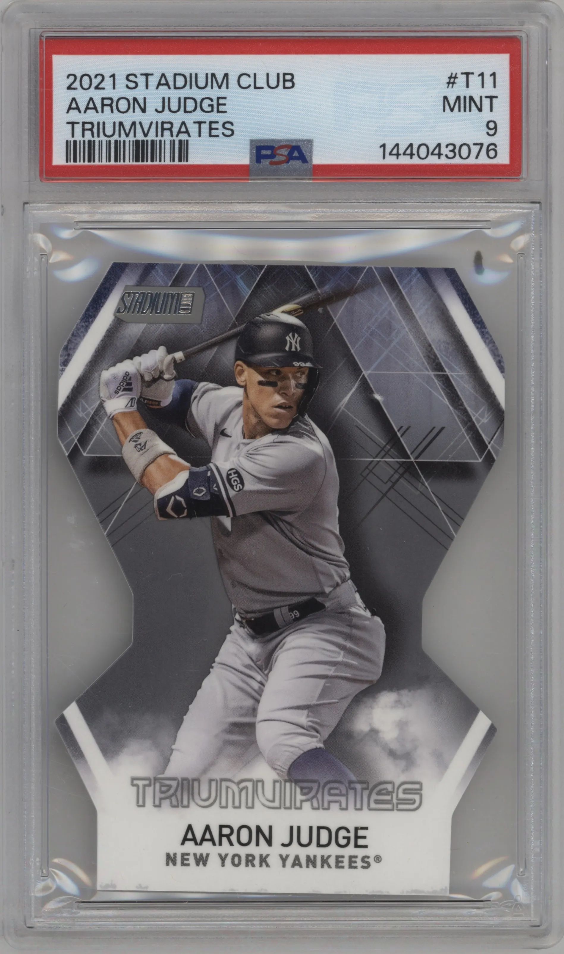 2021 Topps Stadium Club Triumvirates Aaron Judge #T-11 PSA 9