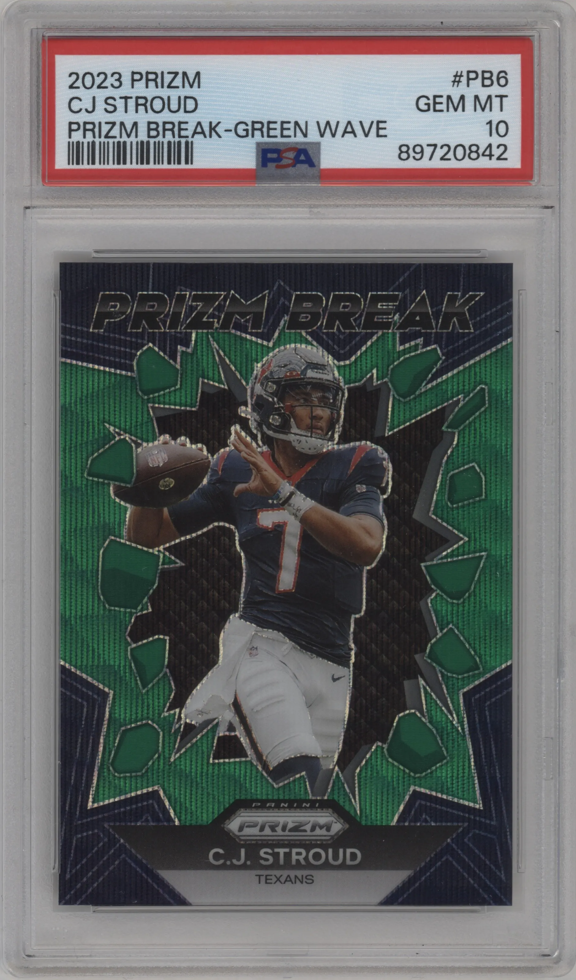 2023 Panini Prizm Prizm Break C.J. Stroud Green Wave #PB-6 PSA 10