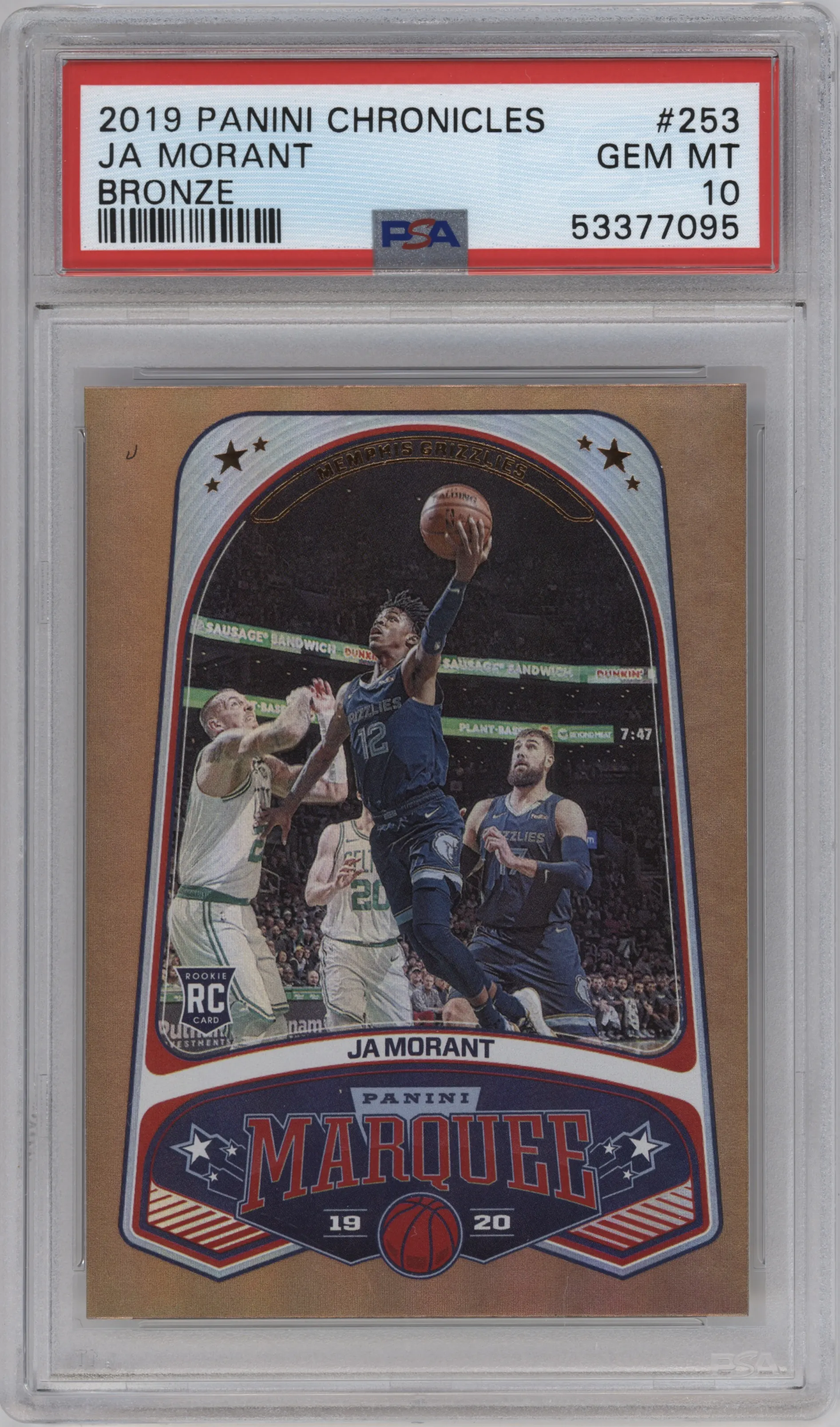 2019 Panini Chronicles Marquee Ja Morant Bronze PSA 10
