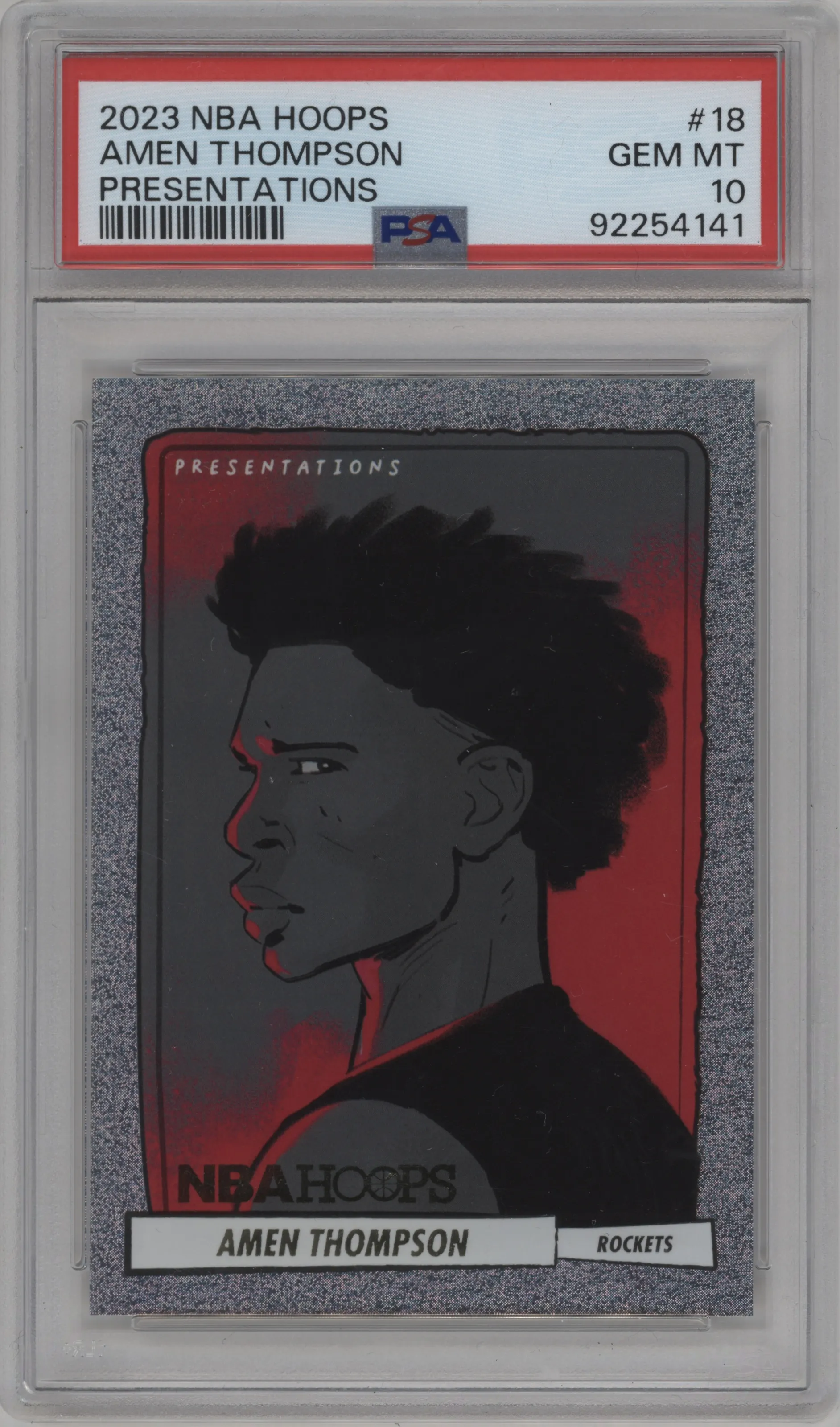 2023 Panini NBA Hoops Presentations Amen Thompson #18 PSA 10